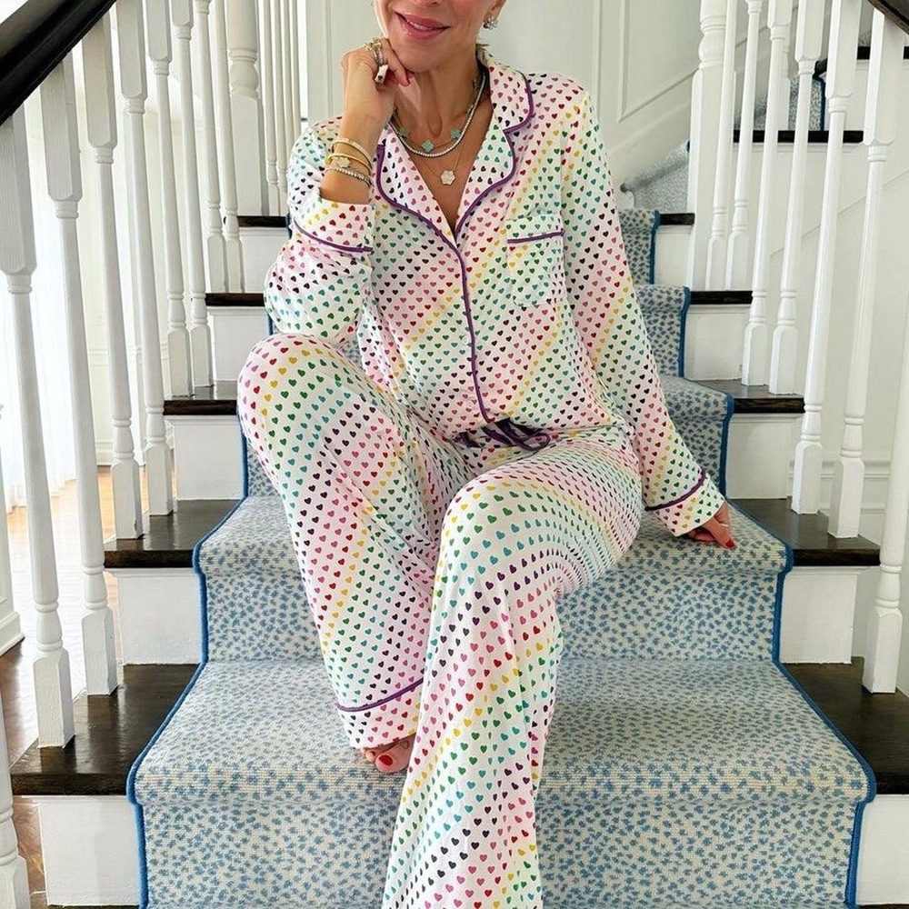 Adeline Clothing multicoloured heart pajama set large